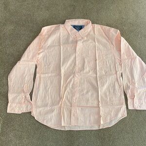 Nautica XXL Men’s Orange and White Striped Button Down Shirt - EUC